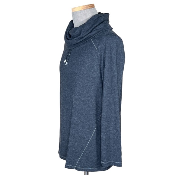 Chico’s Zenergy Charcoal Cowl Neck Tunic With Metallic Silver Trim 2=US1… - Picture 10 of 10